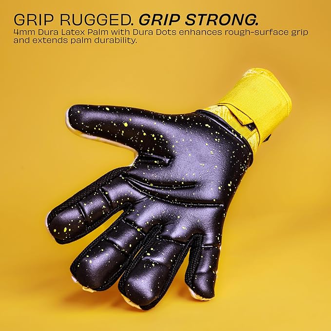 Nivia Aura Goalkeeper Gloves | 4 mm Dura Latex Palm with Dura Dots | Negative Cut Professional Football GK Gloves