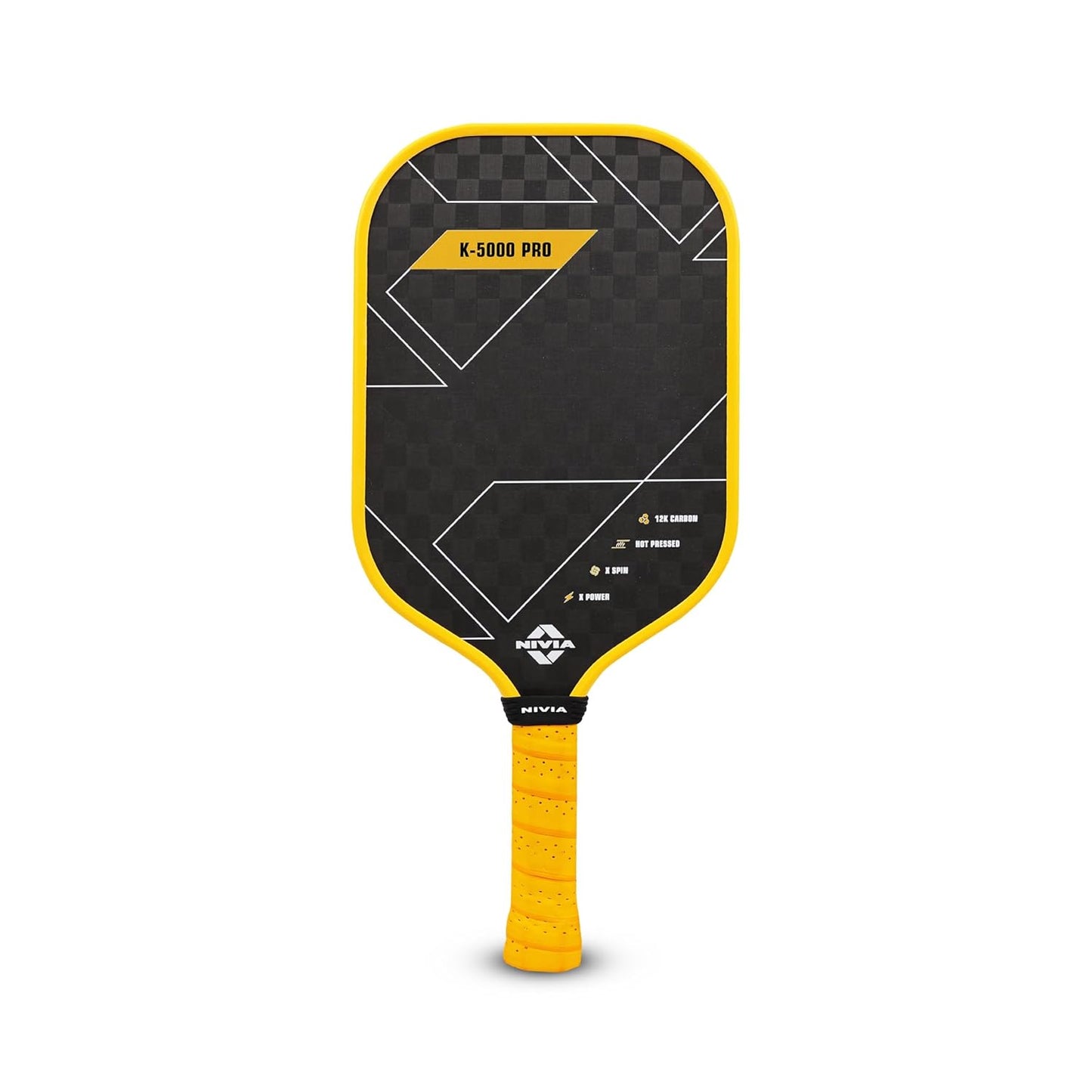 Nivia K-5000 PRO Pickleball Paddle - USAPA Approved 12K Carbon Surface with 16mm PP Core