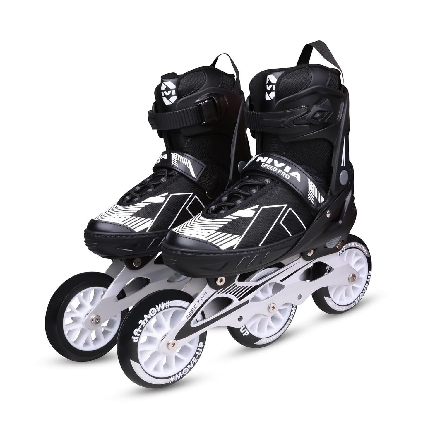 Nivia Speed Pro Inline Skates for Adults - 110mm Wheels, ABEC-7 Bearings, Adjustable Fitness Roller Skates