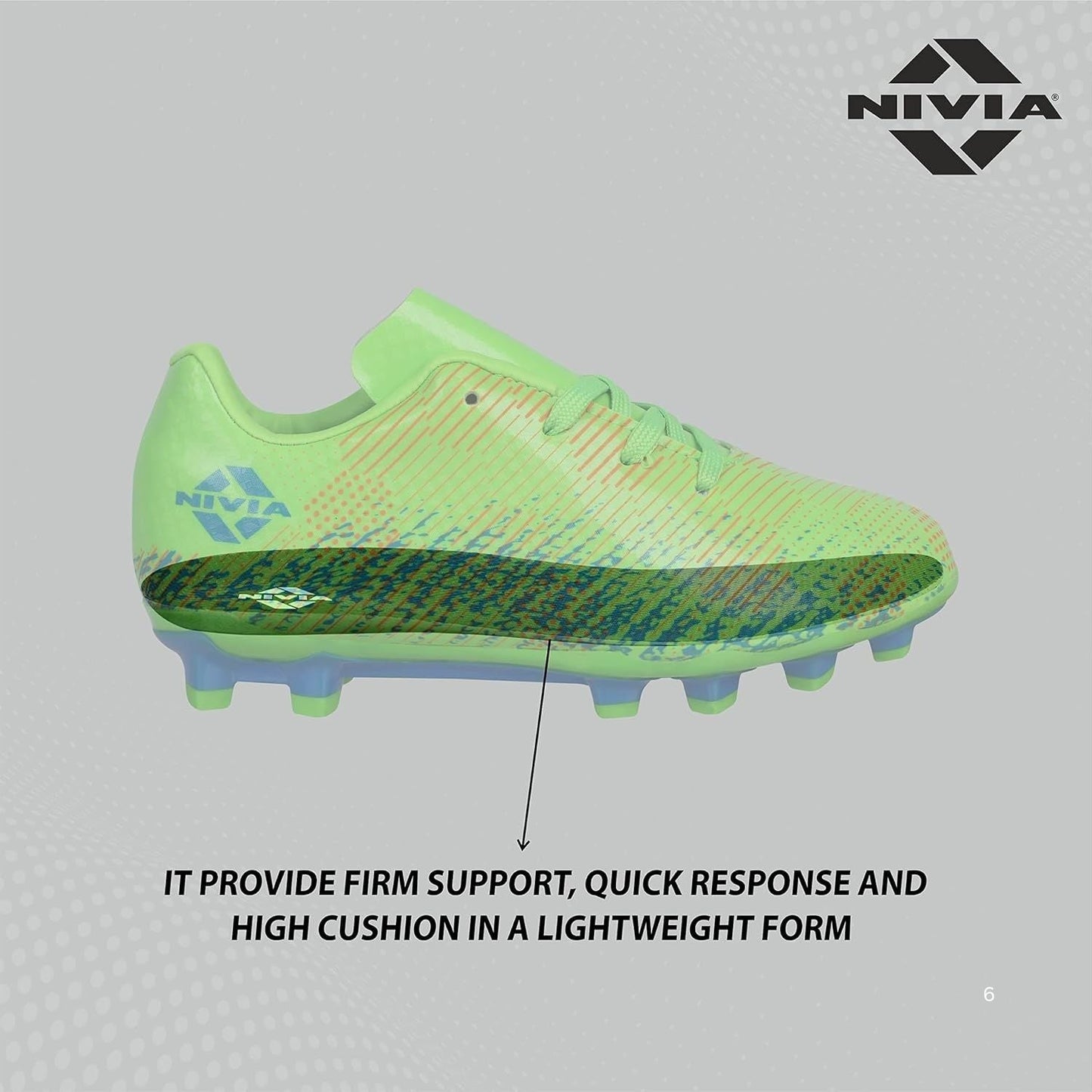 NIVIA Encounter 9.0 Kids Football Shoes – Synthetic Upper, Rubber Stud Sole, EVA Insole | Lightweight Comfort, Grip & Stability for Young Players - Best Price online Prokicksports.com