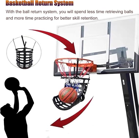 Nivia Basketball Returner Ball Rebounder | 360° Basketball Hoop Return System | Basketball Shooting Training Accessory