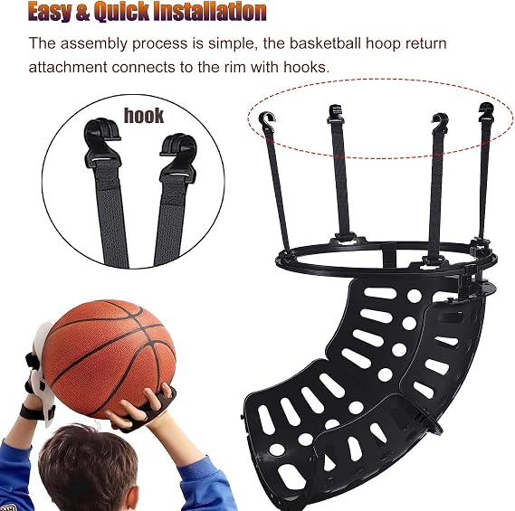 Nivia Basketball Returner Ball Rebounder | 360° Basketball Hoop Return System | Basketball Shooting Training Accessory
