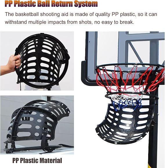 Nivia Basketball Returner Ball Rebounder | 360° Basketball Hoop Return System | Basketball Shooting Training Accessory