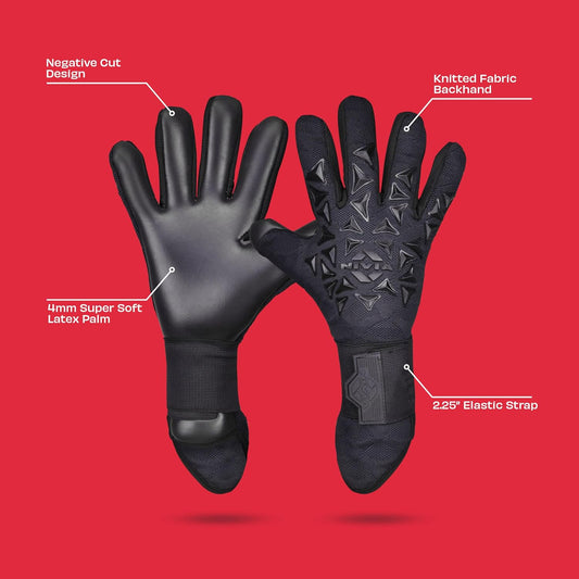 Nivia Ashtang 2.0 Goalkeeper Gloves | 4 mm Super Soft Latex Palm | Negative Cut | Professional Football GK Gloves