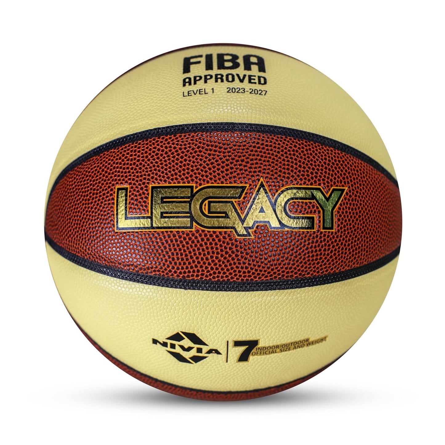 Nivia Legacy Basketball Size 7 - FIBA Level 1 Composite PU Match Basketball