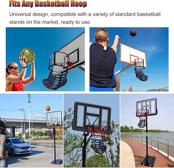 Nivia Basketball Returner Ball Rebounder | 360° Basketball Hoop Return System | Basketball Shooting Training Accessory