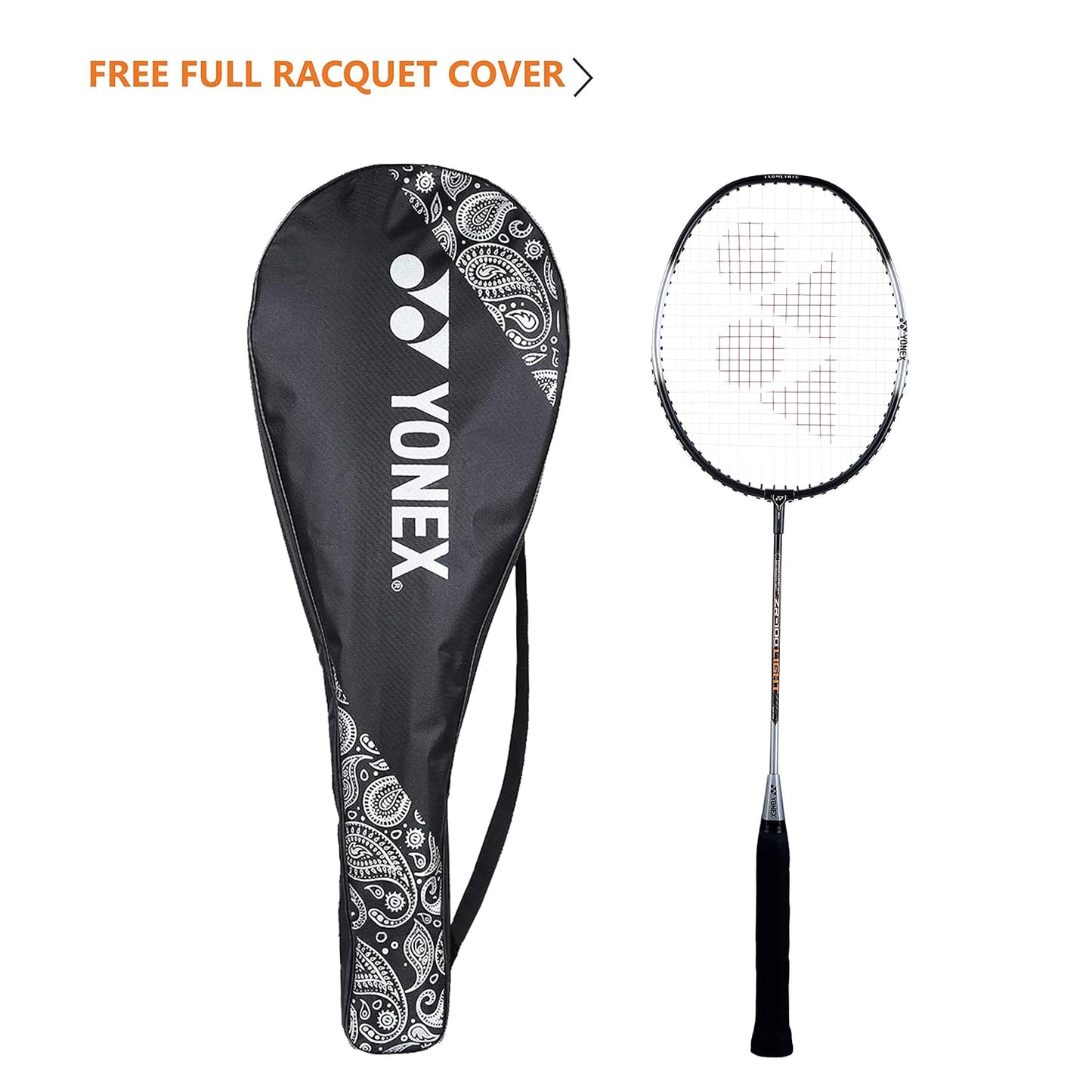 Yonex ZR 100 Light Aluminium Badminton Racquet with Full Cover | Made in India (Black,Pack of 1)