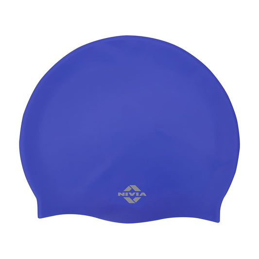 Nivia Classic Silicone Swimming Cap for Adults | Premium Stretch Silicone Swim Cap | Waterproof Hair Protection | Comfortable Unisex Swimming Cap for Men & Women | Black