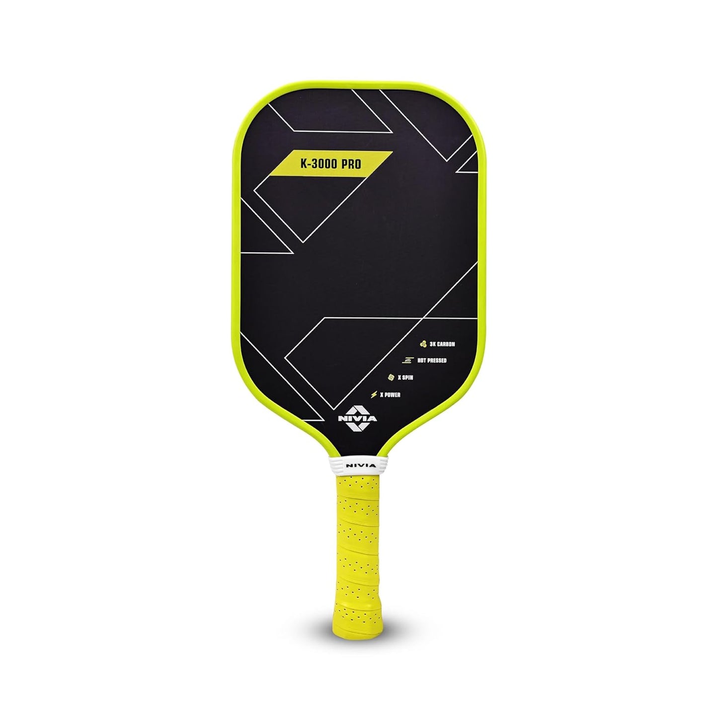 Nivia K-3000 PRO Pickleball Paddle - 3K Carbon Surface with 16mm PP Core