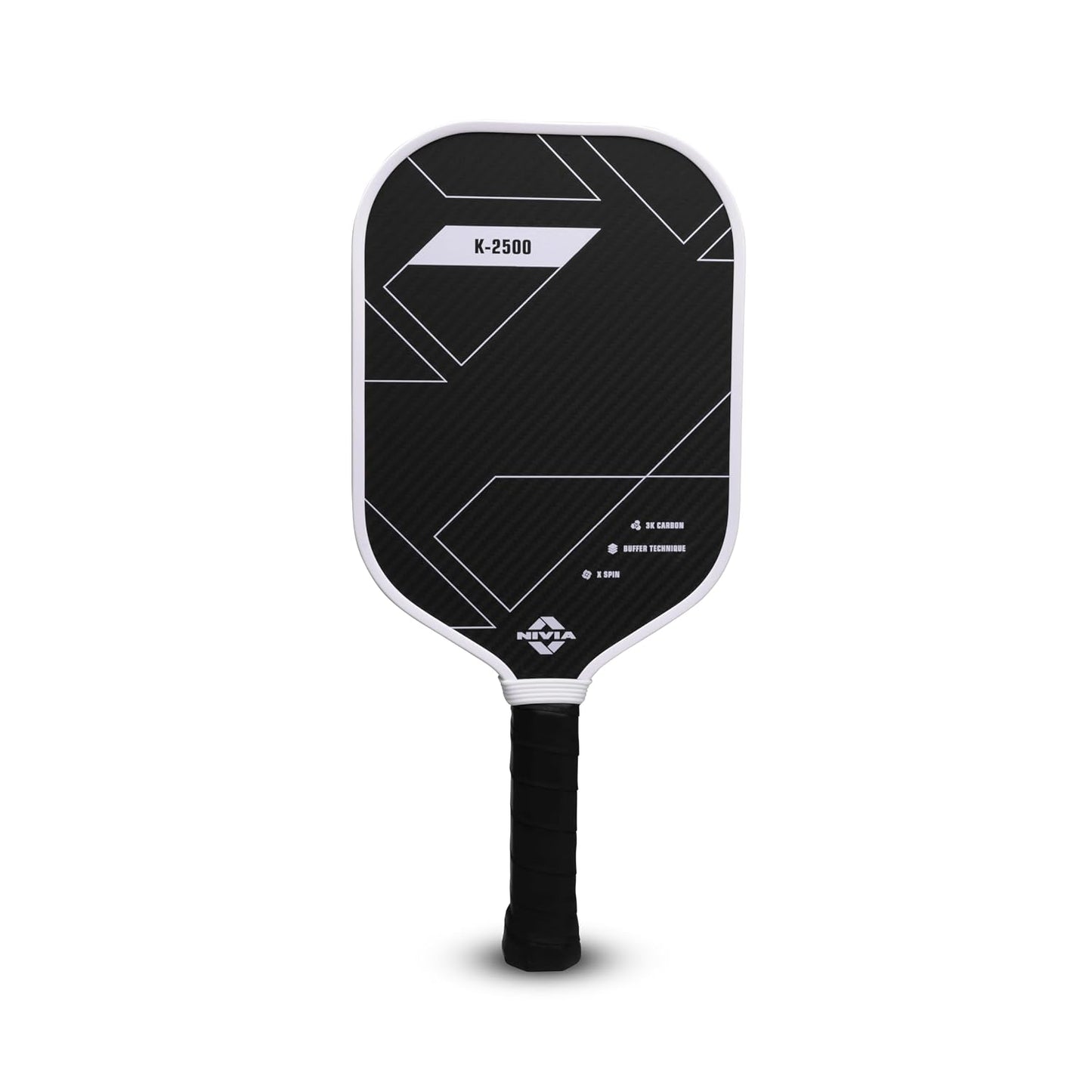 Nivia K-2500 Pickleball Paddle - 3K Carbon Surface with 16mm Core