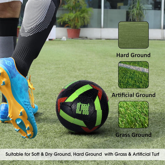 Nivia Street Football - 32 Panel Hand Stitched Training Ball | Hard Ground Football