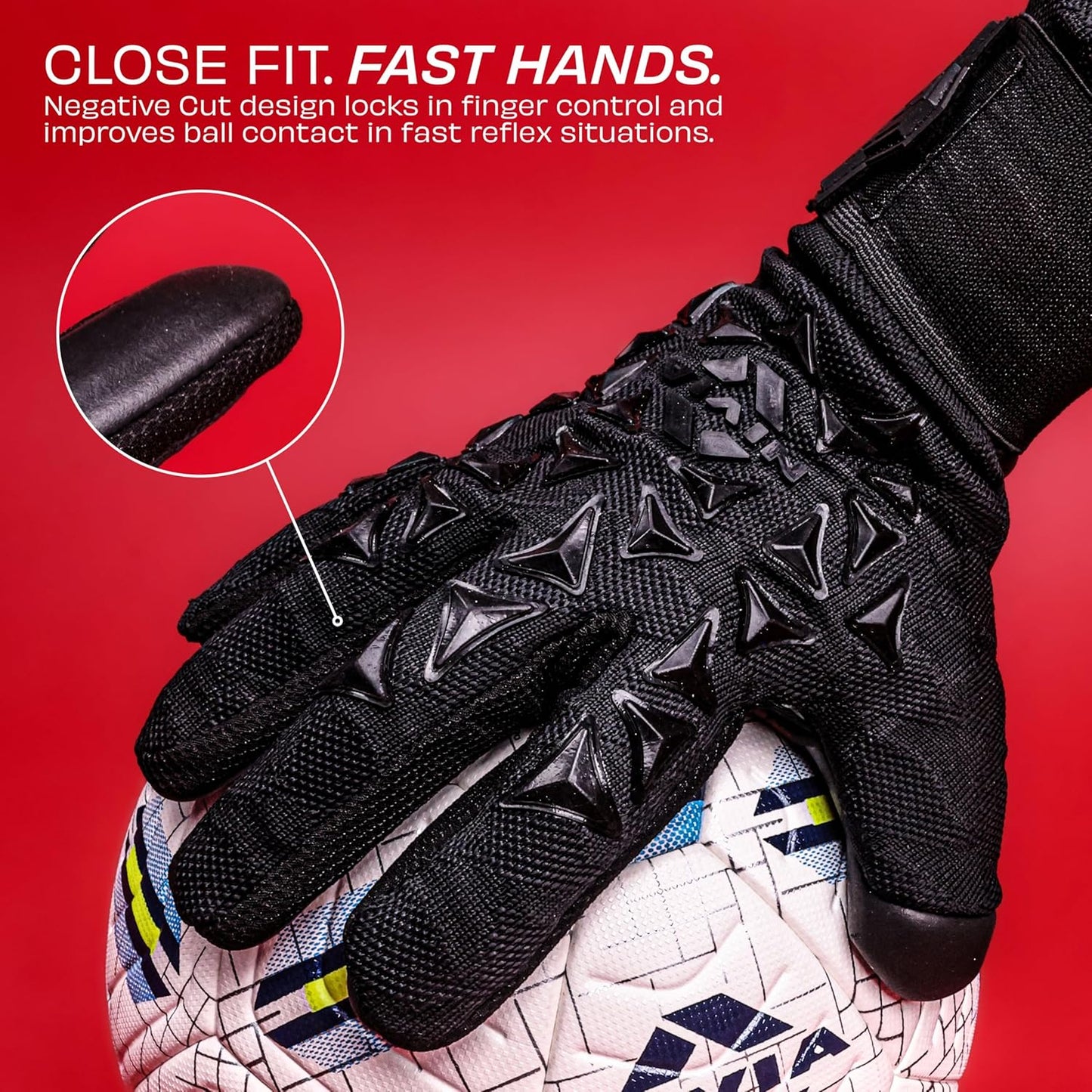 Nivia Ashtang 2.0 Goalkeeper Gloves | 4 mm Super Soft Latex Palm | Negative Cut | Professional Football GK Gloves