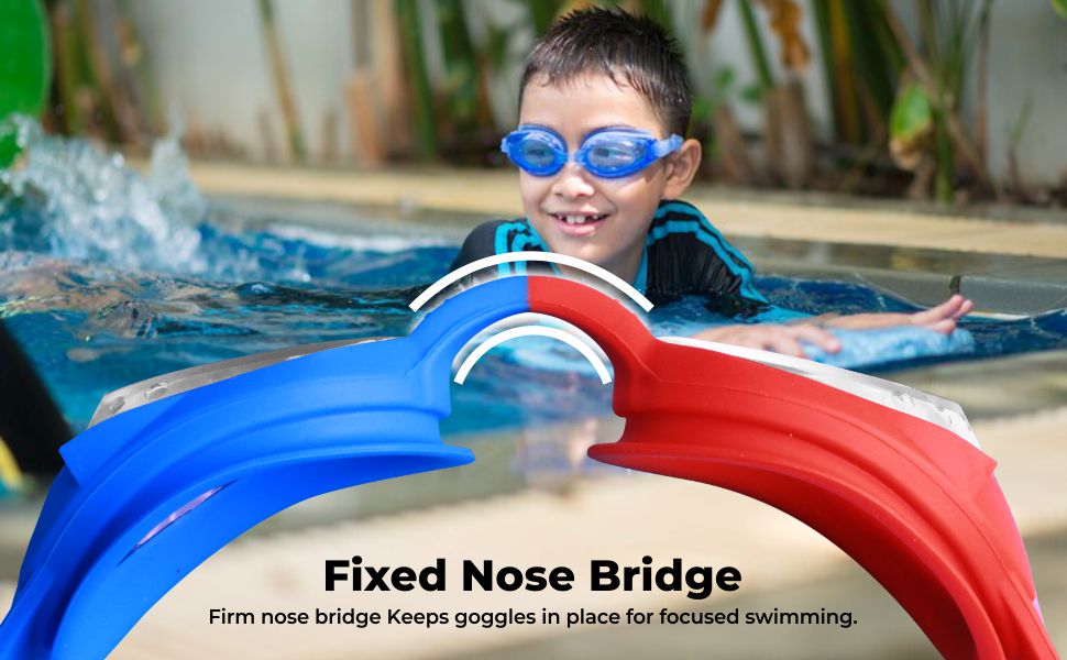 Nivia Kiddies Jr. 2.0 Swimming Goggles for Kids | Anti-Fog UV Protection | Adjustable Silicone Strap | Polycarbonate Lens | Pink/Blue