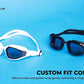 Nivia Sportz Swimming Goggles for Adults | Anti-Fog UV Protection Polycarbonate Lens | Adjustable 3-Size Nose Bridge | Soft Silicone Strap | Training Swim Goggles for Men & Women | White
