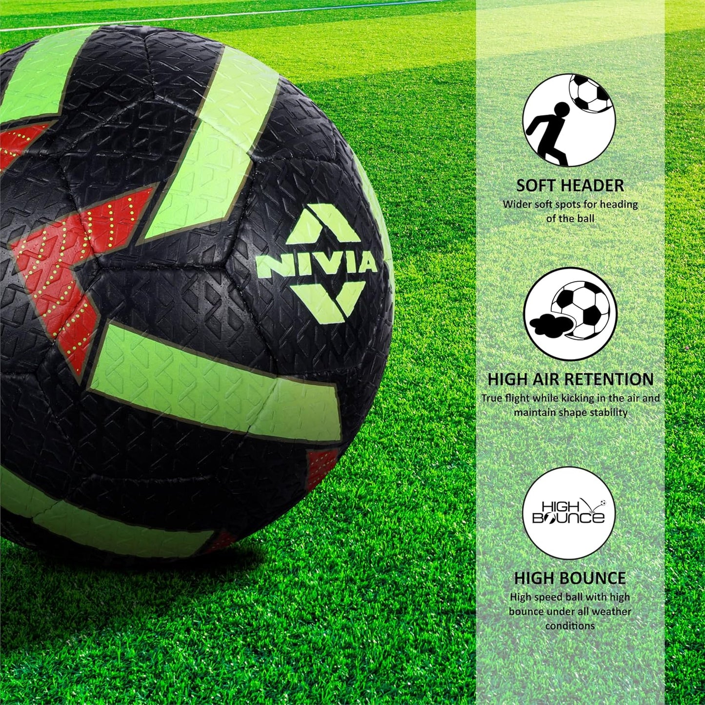 Nivia Street Football - 32 Panel Hand Stitched Training Ball | Hard Ground Football
