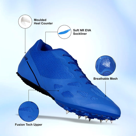 NIVIA Spirit 2.0 Track & Field Shoes | Lightweight Running Shoes with TPU Fusion Upper & Rapid Soleplate Technology - Best Price online Prokicksports.com
