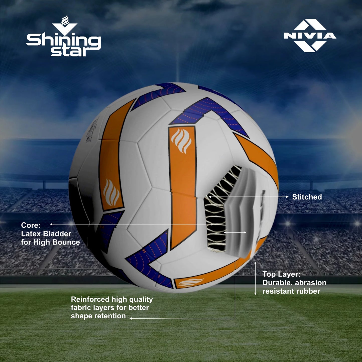 Shining Star Hand-Stitched Match Football
