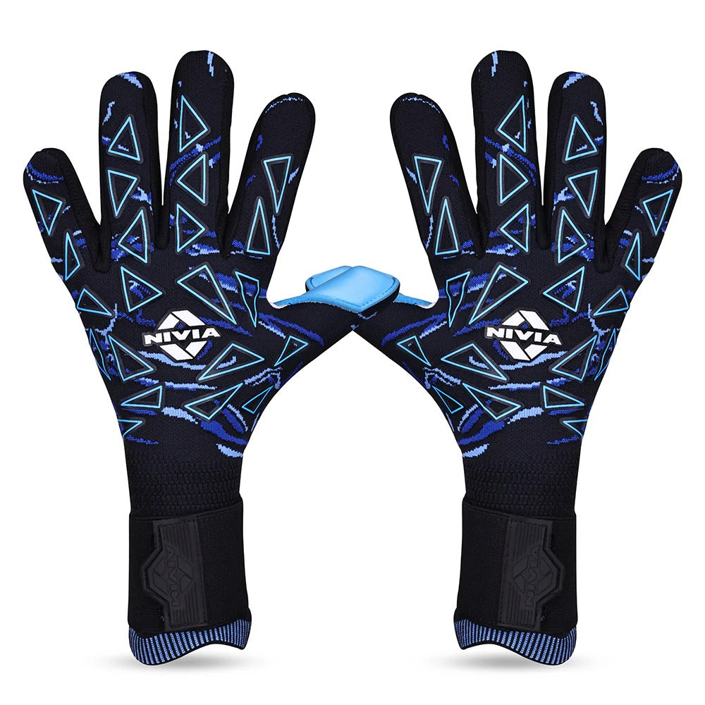 Nivia Nitro Goalkeeper Gloves - 4mm Super Soft Latex Palm | Match & Amp - Training Gloves