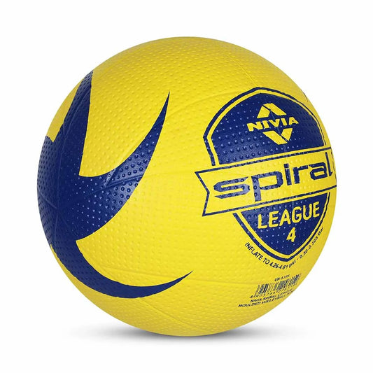 Nivia Spiral League Volleyball Size 4 - Rubber Training Volleyball for Indoor & Outdoor Play