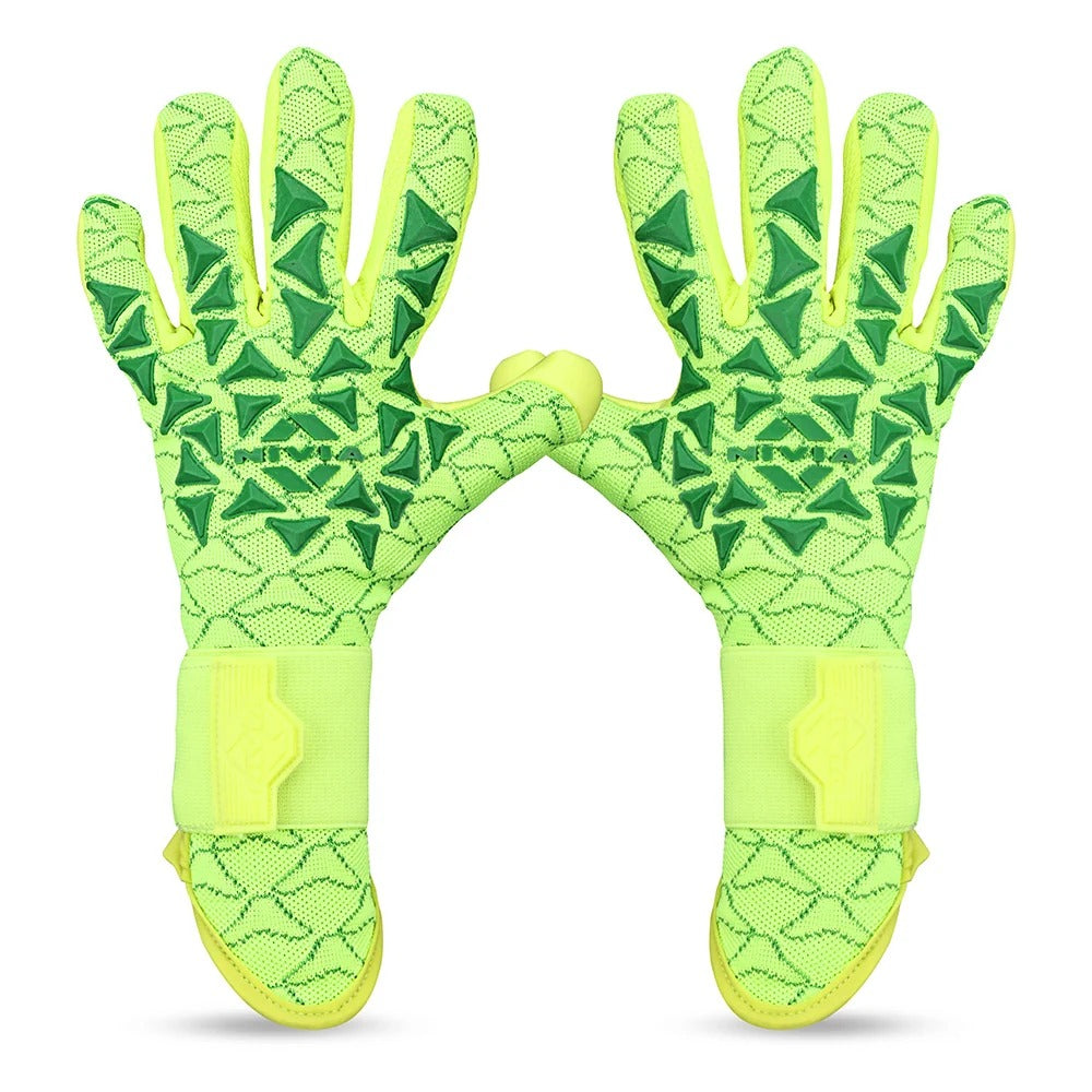 Nivia Ashtang 2.0 Goalkeeper Gloves | 4 mm Super Soft Latex Palm | Negative Cut | Professional Football GK Gloves