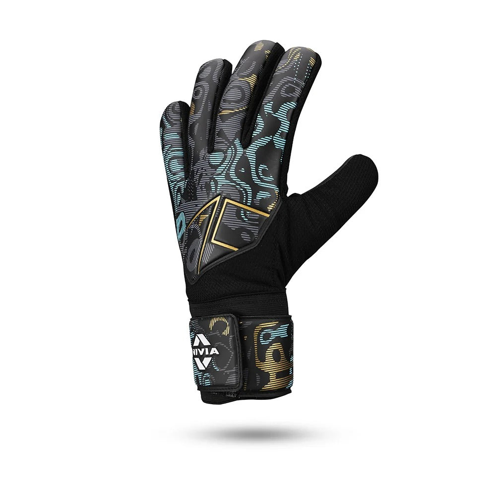 Nivia Safari Goalkeeper Gloves | 4 mm Latex Palm | Negative Cut | Finger Protection Football GK Gloves