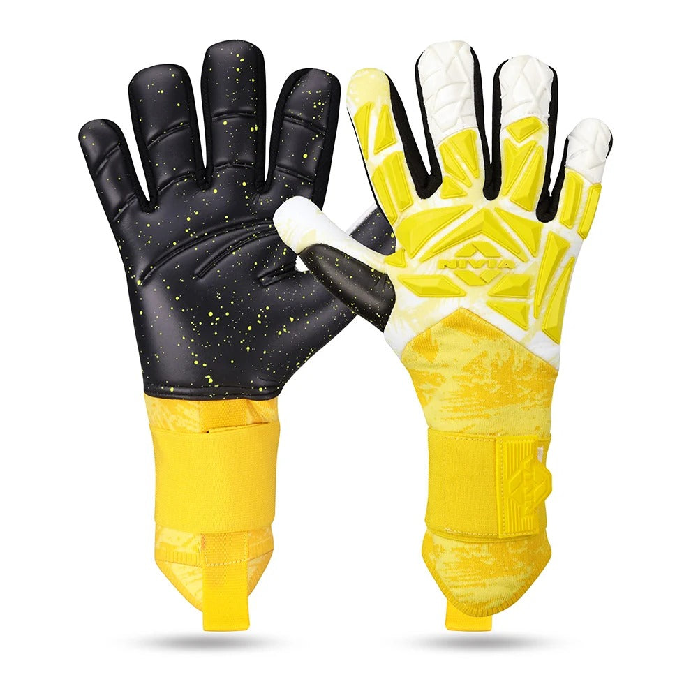 Nivia Aura Goalkeeper Gloves | 4 mm Dura Latex Palm with Dura Dots | Negative Cut Professional Football GK Gloves