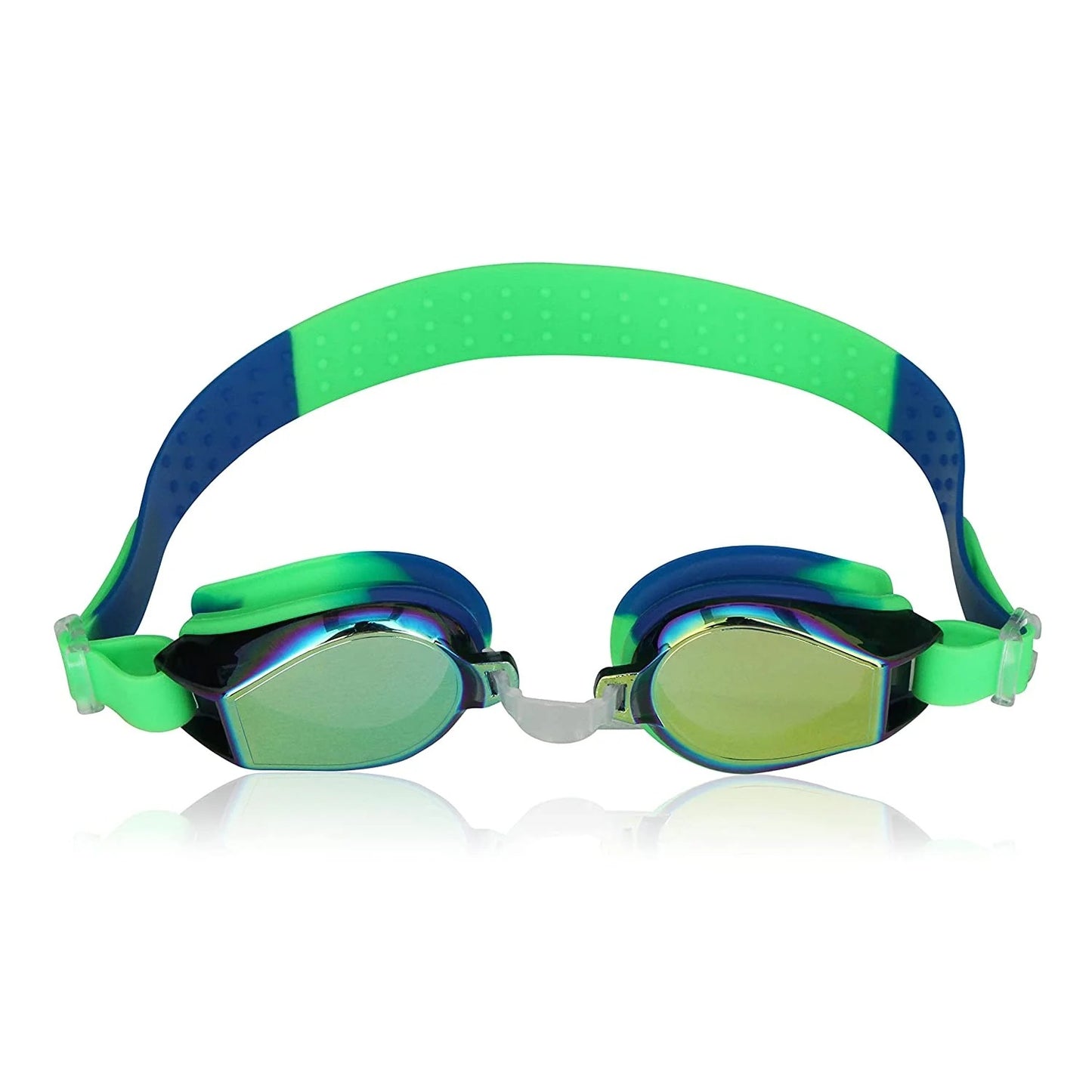 Nivia Splash Jr. 2.0 Swimming Goggles for Kids | Polycarbonate Anti-Fog UV Protection Lens | Adjustable 3-Size Nose Bridge | Soft Silicone Strap & Gasket | Training Swim Goggles for Boys & Girls
