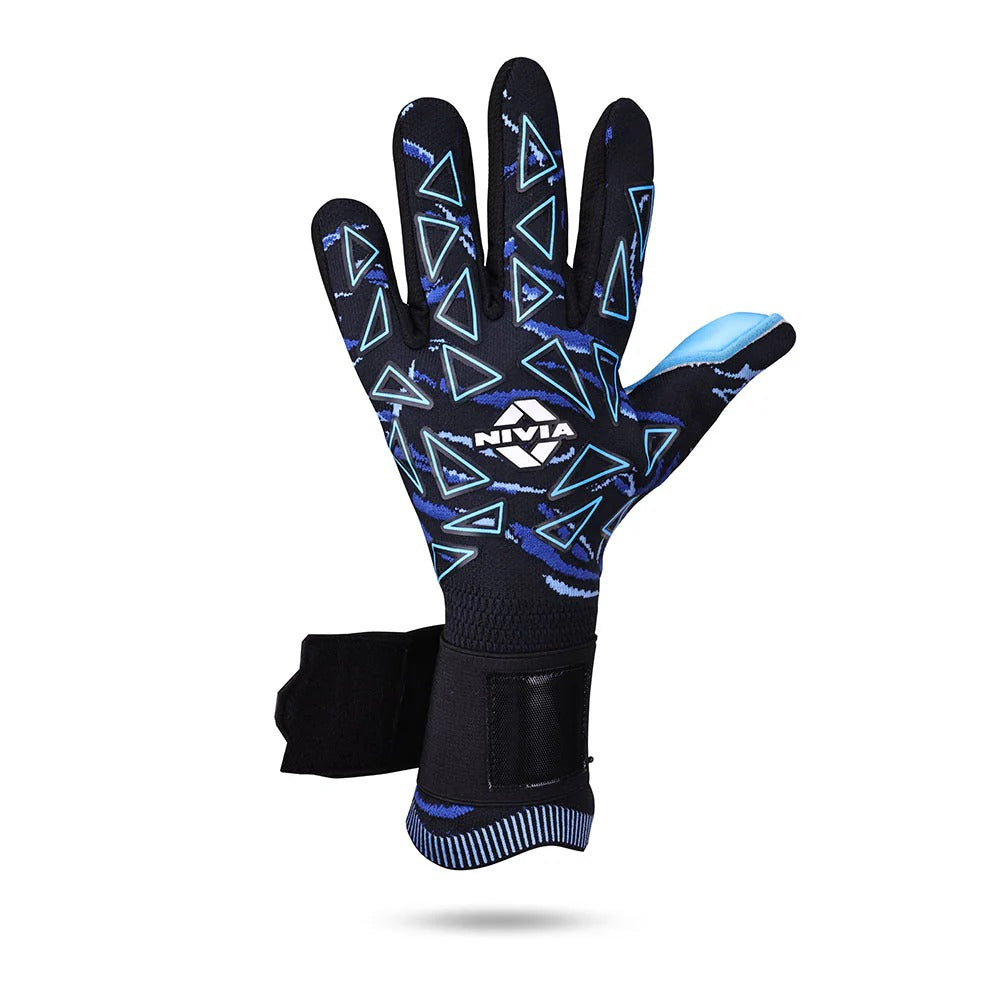 Nivia Nitro Goalkeeper Gloves - 4mm Super Soft Latex Palm | Match & Amp - Training Gloves