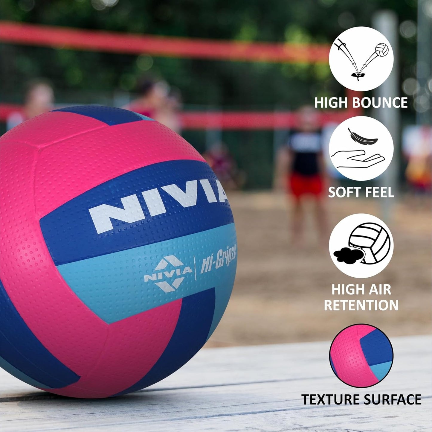 Nivia Hi-Grip 2.0 Volleyball Size 4 - Soft Rubber Training Volleyball for Indoor & Outdoor Play