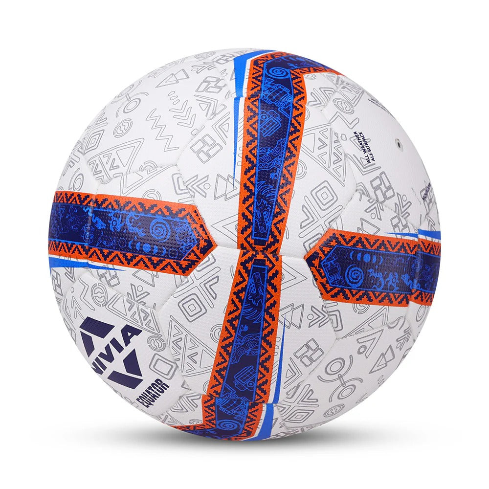 Nivia Equator Football, Match Ball, 32 Panels, Durable & Soft PU Leather Cover, Butyl Threadwounded Bladder, FIFA Quality, Made for Tournaments, to Play on Both Natural and Artificial Grass