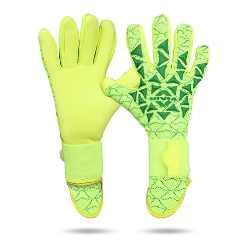 Nivia Ashtang 2.0 Goalkeeper Gloves | 4 mm Super Soft Latex Palm | Negative Cut | Professional Football GK Gloves