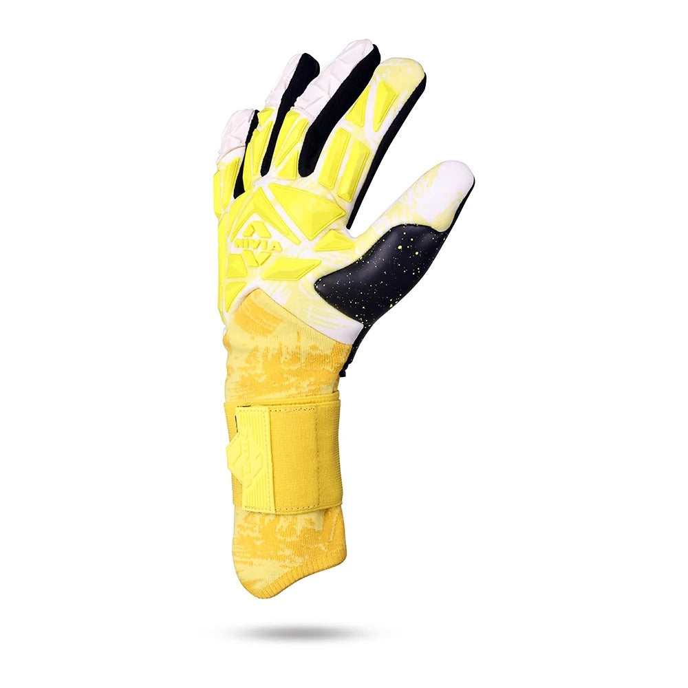 Nivia Aura Goalkeeper Gloves | 4 mm Dura Latex Palm with Dura Dots | Negative Cut Professional Football GK Gloves