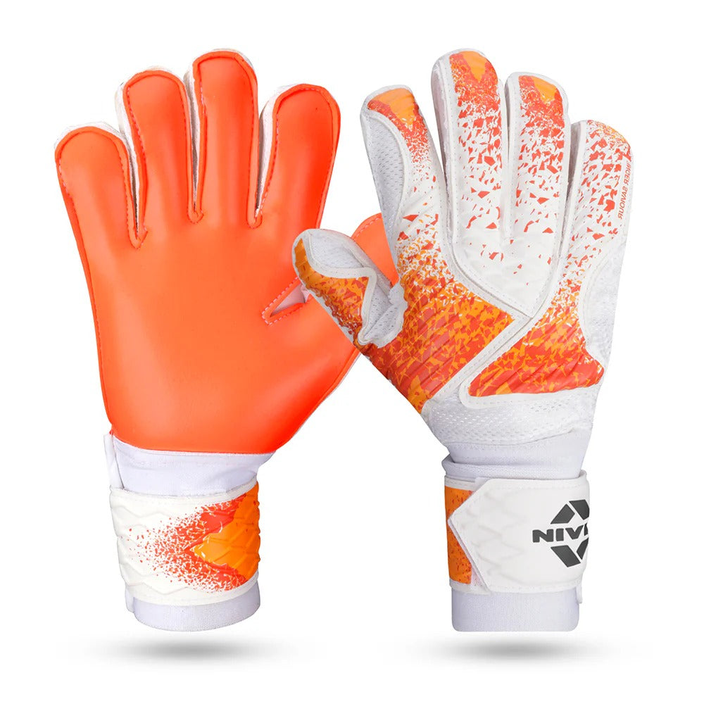 Nivia Finger Savior Goalkeeper Gloves | Elite Latex Grip | Finger Protection Football GK Gloves