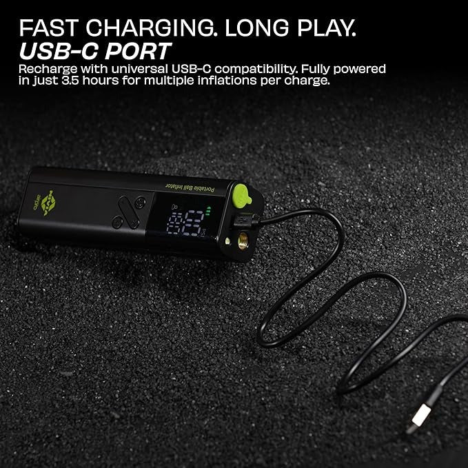 Nivia AirPro Portable Electric Ball Inflator - 18 PSI Digital Air Pump with USB-C Charging