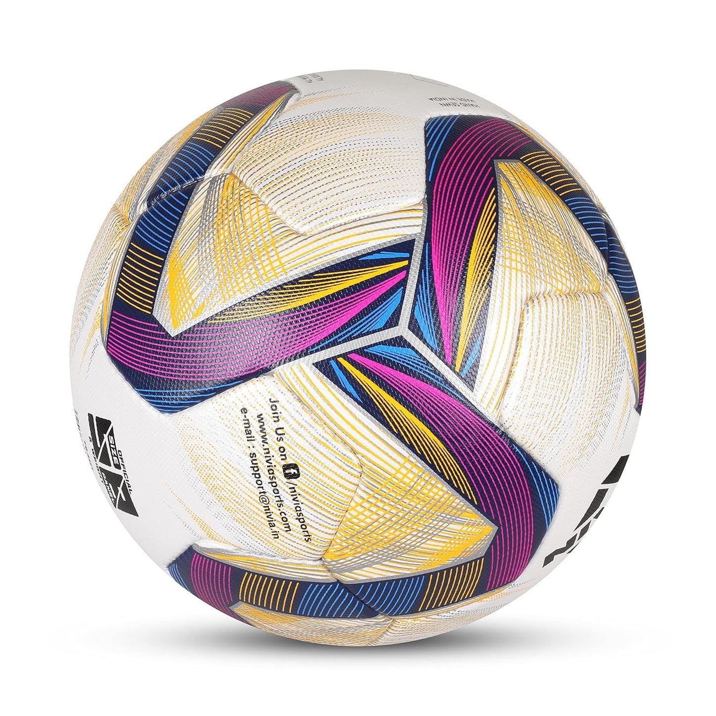 Nivia ASHTANG 2.0 Football, Match Ball, 8 Panels, Super Soft-Touch PU, Latex Bladder, FIFA Quality Pro, Made for Pro-Leagues, to Play on Both Natural and Artificial Grass (Size - 5, Multicolor)