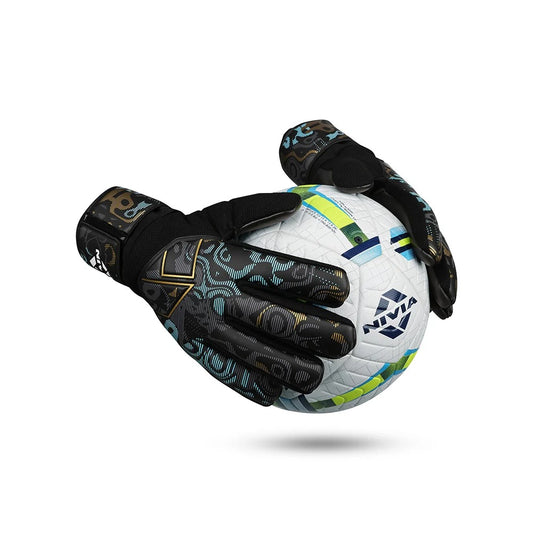 Nivia Safari Goalkeeper Gloves | 4 mm Latex Palm | Negative Cut | Finger Protection Football GK Gloves
