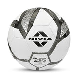 Nivia Black & White Football Size 4 - 32 Panel Training Ball | Rubberized Stitched Football