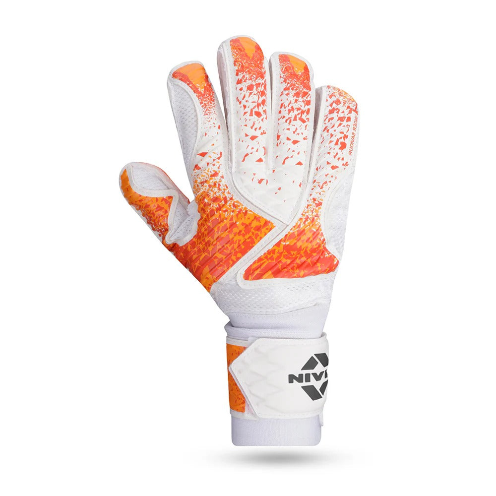 Nivia Finger Savior Goalkeeper Gloves | Elite Latex Grip | Finger Protection Football GK Gloves