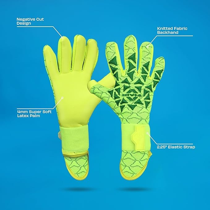 Nivia Ashtang 2.0 Goalkeeper Gloves | 4 mm Super Soft Latex Palm | Negative Cut | Professional Football GK Gloves