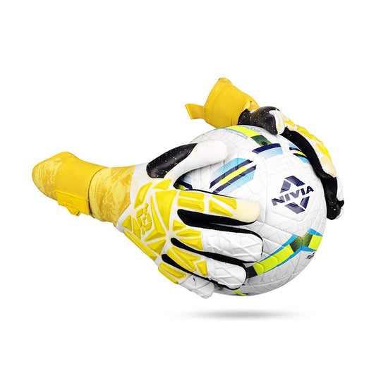 Nivia Aura Goalkeeper Gloves | 4 mm Dura Latex Palm with Dura Dots | Negative Cut Professional Football GK Gloves
