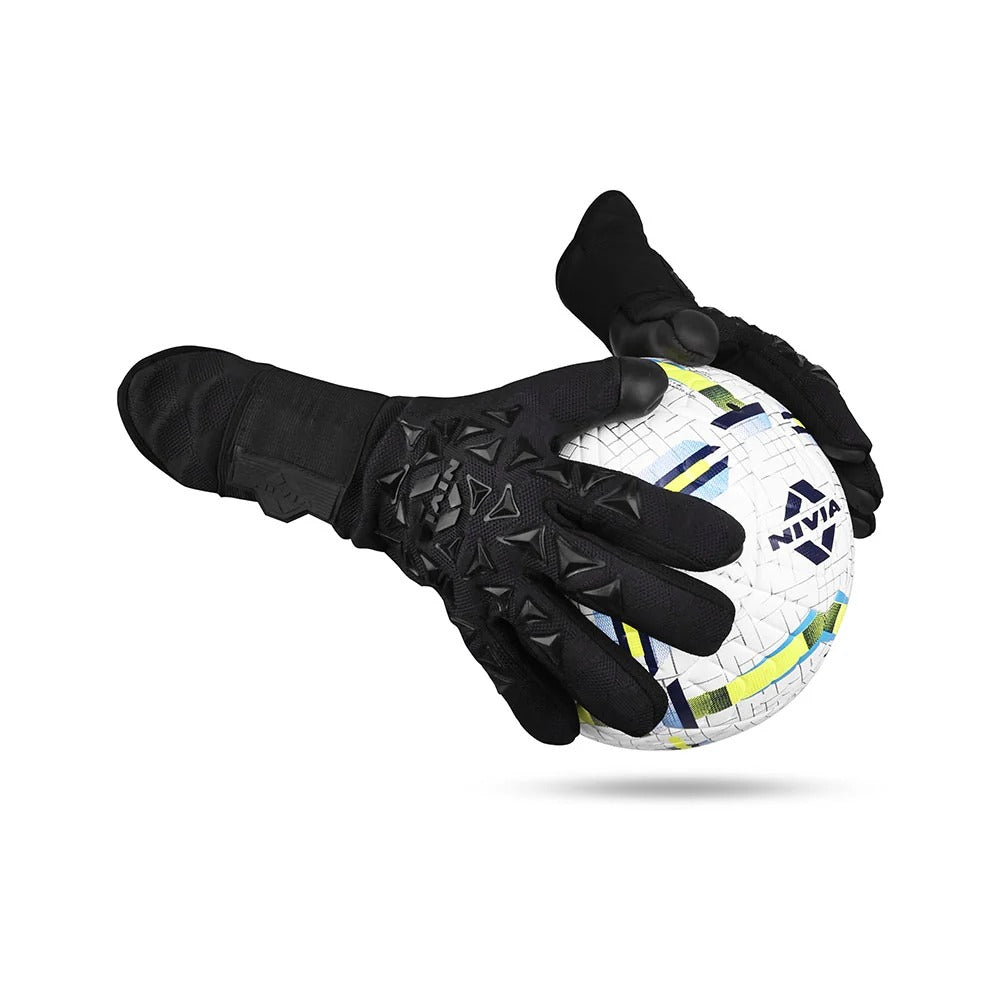 Nivia Ashtang 2.0 Goalkeeper Gloves | 4 mm Super Soft Latex Palm | Negative Cut | Professional Football GK Gloves