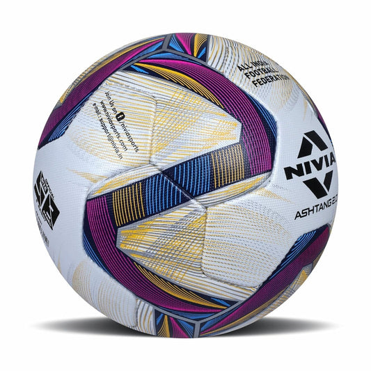 Nivia ASHTANG 2.0 Football, Match Ball, 8 Panels, Super Soft-Touch PU, Latex Bladder, FIFA Quality Pro, Made for Pro-Leagues, to Play Natural (Size - 5, Multicolor)