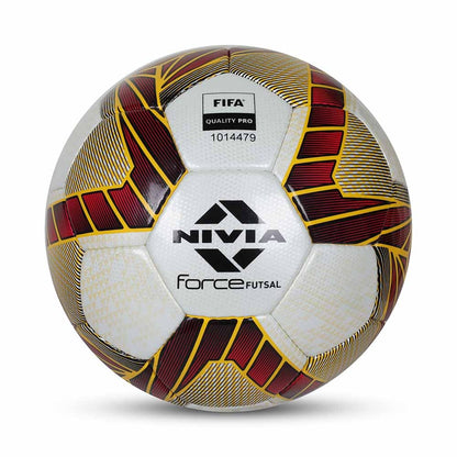 Nivia Force Futsal Football - Hand Stitched PU Match Ball | Indoor & Turf Play