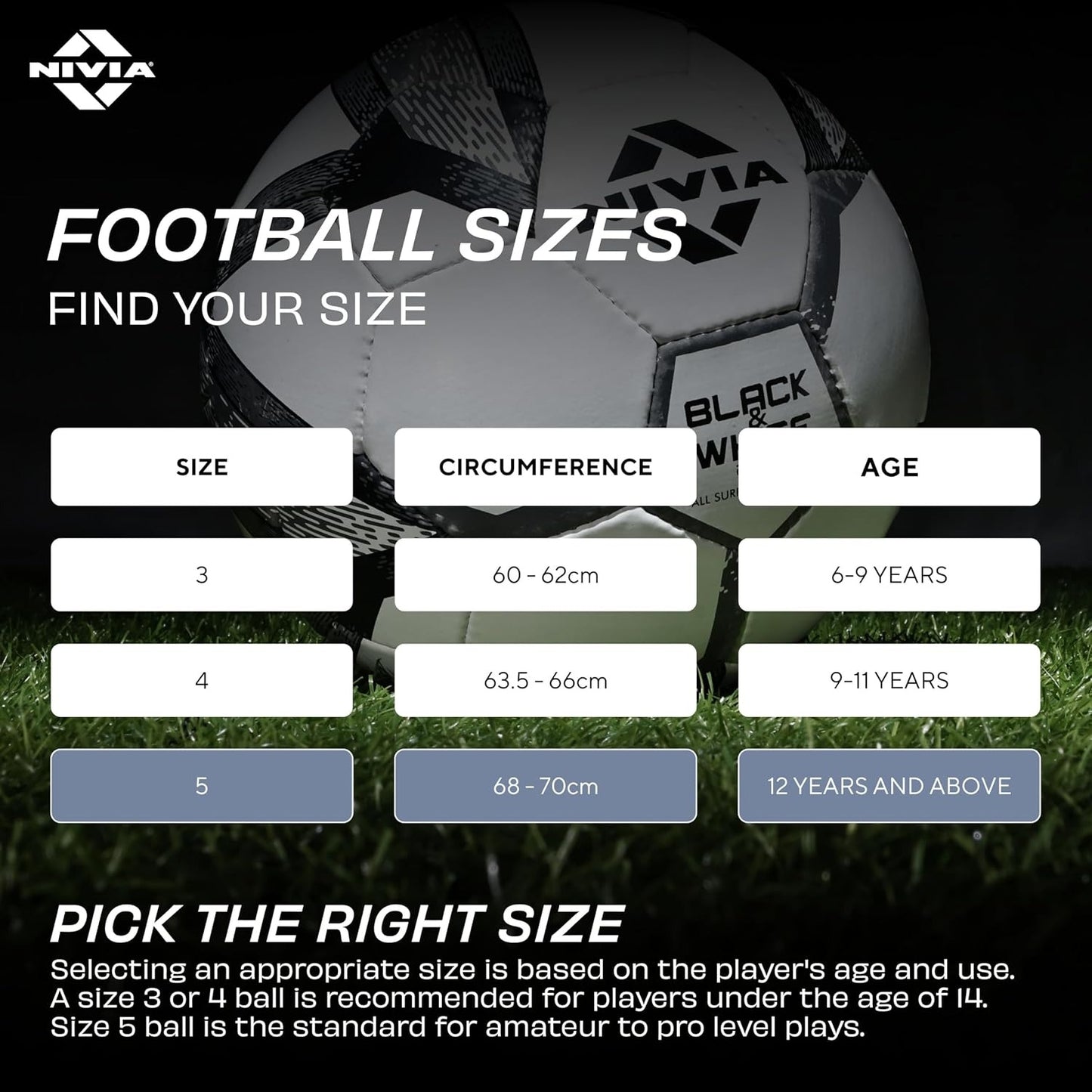 Nivia Black & White Football Size 4 - 32 Panel Training Ball | Rubberized Stitched Football