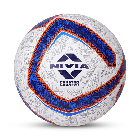 Nivia Equator Football, Match Ball, 32 Panels, Durable & Soft PU Leather Cover, Butyl Threadwounded Bladder, FIFA Quality, Made for Tournaments