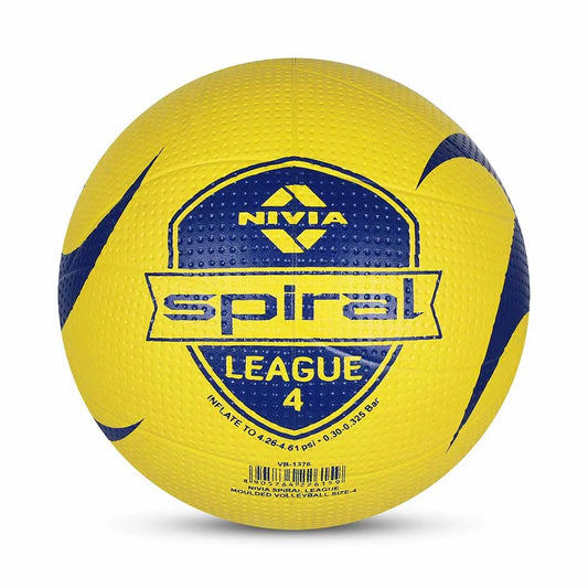 Nivia Spiral League Volleyball Size 4 - Rubber Training Volleyball for Indoor & Outdoor Play