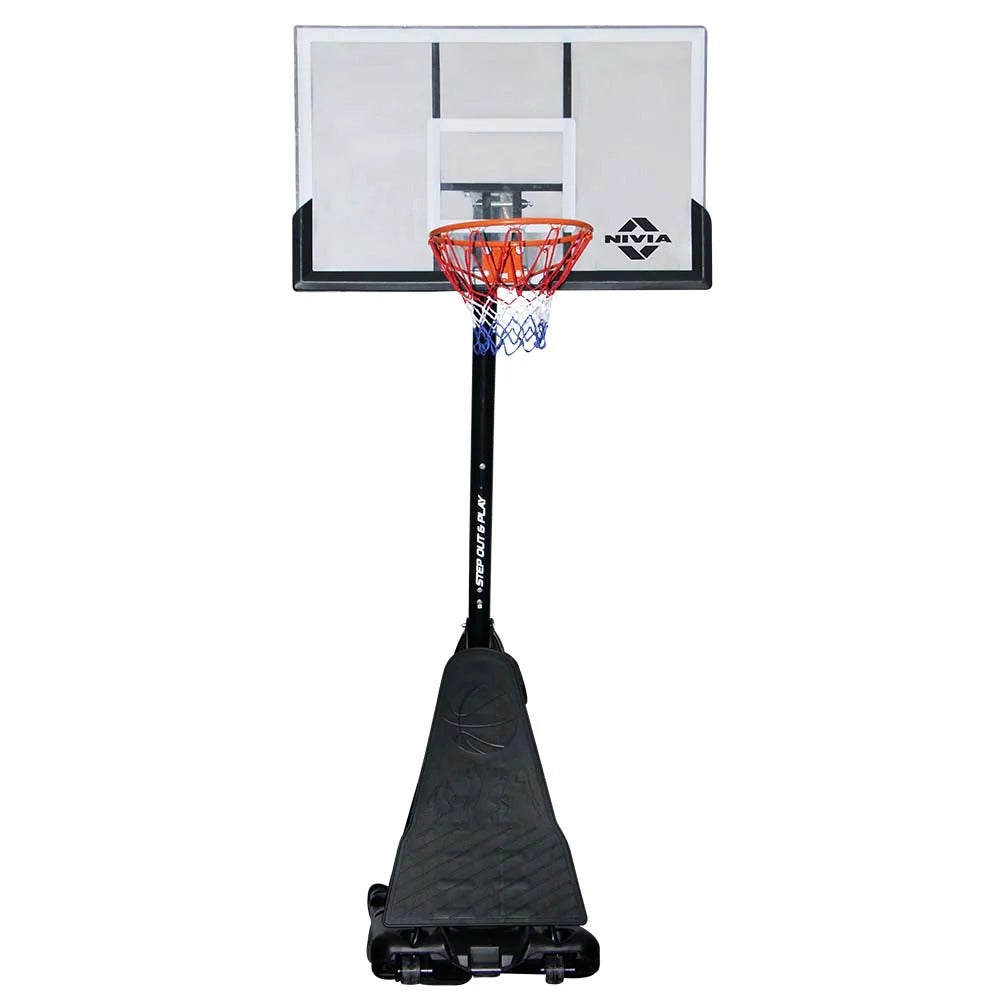 Nivia Pro Dunk Portable Basketball Set BB-1317 | Acrylic Backboard | Power Lift Height Adjustment | Adjustable Basketball Hoop System