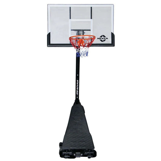 Nivia Pro Dunk Portable Basketball Set BB-1317 | Acrylic Backboard | Power Lift Height Adjustment | Adjustable Basketball Hoop System