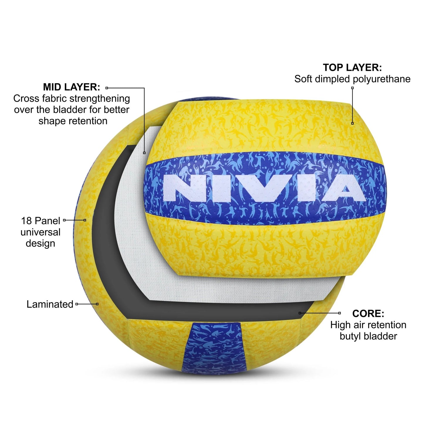 Nivia G-2020 Volleyball Size 4 - Nova Soft PU Tournament Match Ball