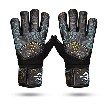 Nivia Safari Goalkeeper Gloves | 4 mm Latex Palm | Negative Cut | Finger Protection Football GK Gloves